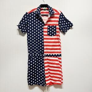 Zesties American Flag Mens Romper Size XL